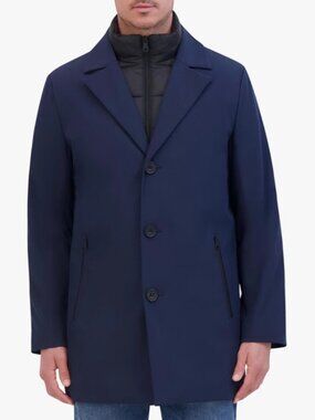 NWT Kenneth Cole New York Men's 2-in-1 Navy Trench Coat /Blazer Jacket - Size XL